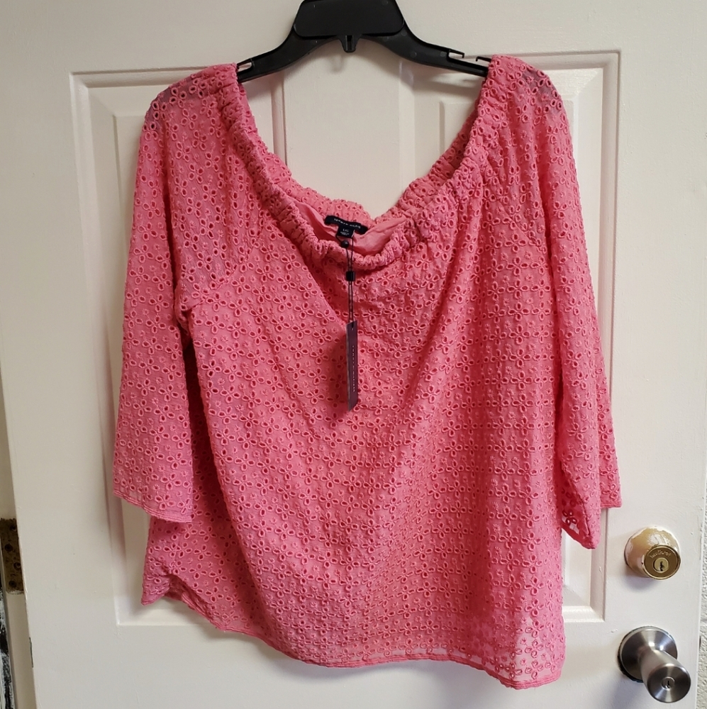 Tommy Hilfiger  eyelet blouse size L